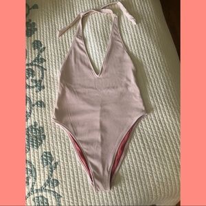 Light Pink Ribbed one piece || Aerie